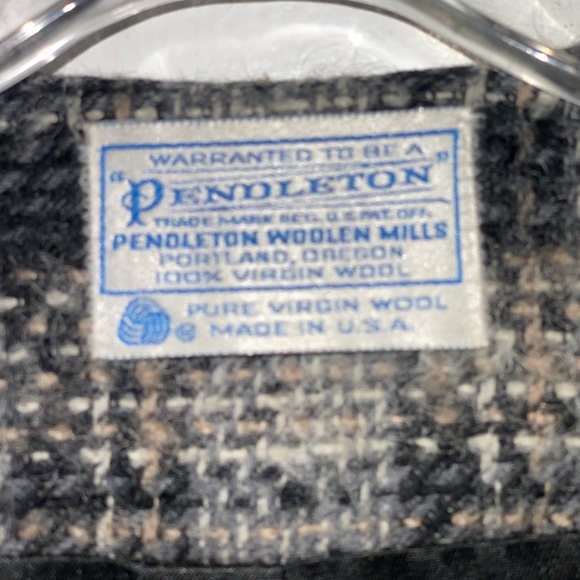 Vintage virgin wool‎ Pendleton blazer - Black & Gray & Brown Wool size 16 - Picture 2 of 3